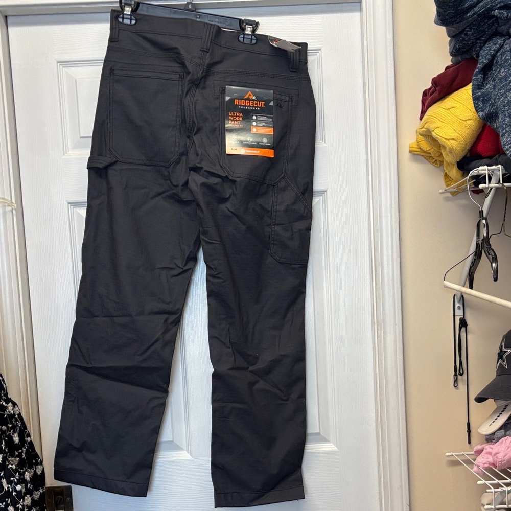 Ridgecut Toughwear Men’s Black Work Pants - Durable Utility Trousers New 34x32